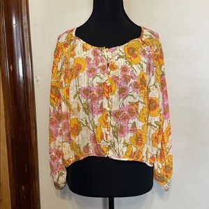 Rose & Olive Vibrant Floral Blouse